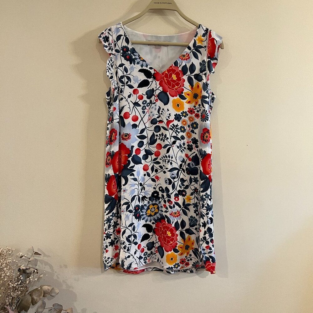 LOFT Floral Ruffle Sleeve Shift Dress – Size SP (Small Petite)